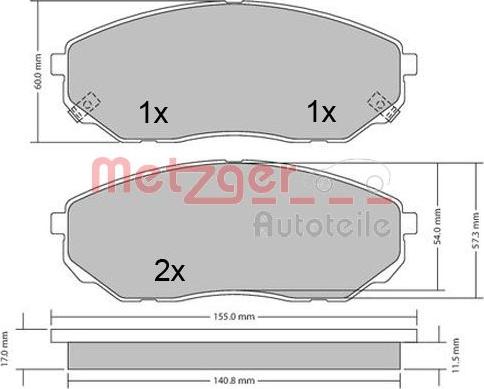 Metzger 1170539 - Kit pastiglie freno, Freno a disco autozon.pro