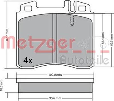 Metzger 1170530 - Kit pastiglie freno, Freno a disco autozon.pro