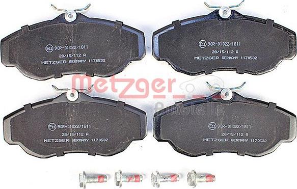 Metzger 1170532 - Kit pastiglie freno, Freno a disco autozon.pro