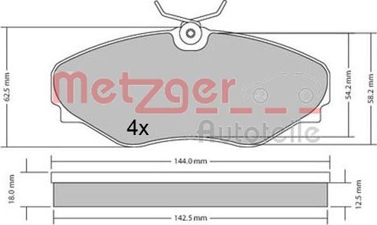 Metzger 1170537 - Kit pastiglie freno, Freno a disco autozon.pro