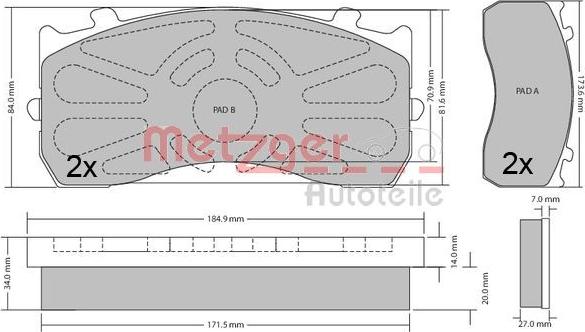 Metzger 1170525 - Kit pastiglie freno, Freno a disco autozon.pro