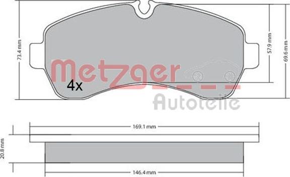 Metzger 1170521 - Kit pastiglie freno, Freno a disco autozon.pro