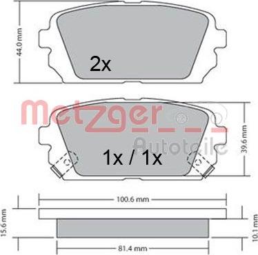 Metzger 1170522 - Kit pastiglie freno, Freno a disco autozon.pro