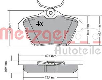 Metzger 1170579 - Kit pastiglie freno, Freno a disco autozon.pro