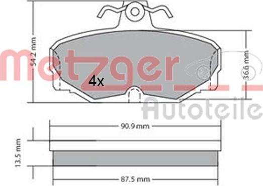 Metzger 1170570 - Kit pastiglie freno, Freno a disco autozon.pro