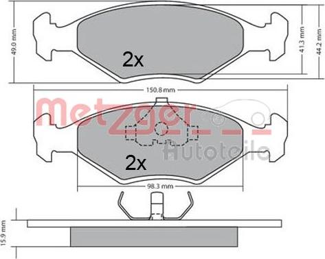 Metzger 1170645 - Kit pastiglie freno, Freno a disco autozon.pro