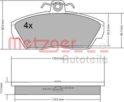 Metzger 1170646 - Kit pastiglie freno, Freno a disco autozon.pro