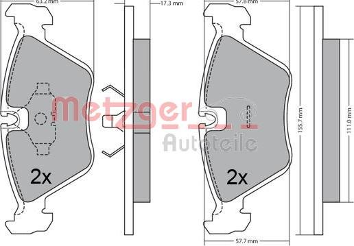 Metzger 1170643 - Kit pastiglie freno, Freno a disco autozon.pro