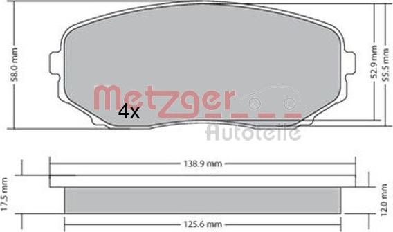 Metzger 1170654 - Kit pastiglie freno, Freno a disco autozon.pro