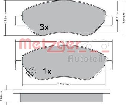 Metzger 1170655 - Kit pastiglie freno, Freno a disco autozon.pro