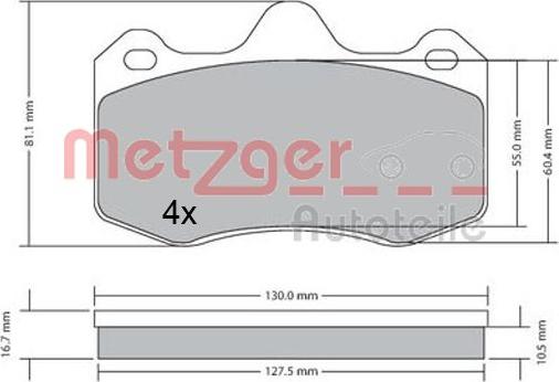 Metzger 1170656 - Kit pastiglie freno, Freno a disco autozon.pro