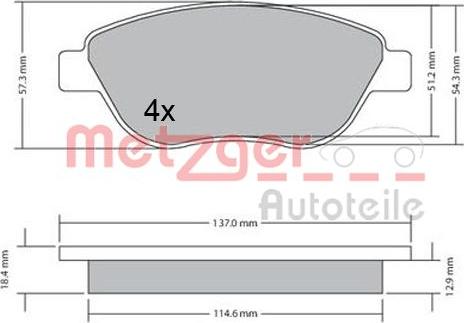 Metzger 1170651 - Kit pastiglie freno, Freno a disco autozon.pro