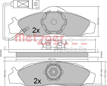 Metzger 1170667 - Kit pastiglie freno, Freno a disco autozon.pro