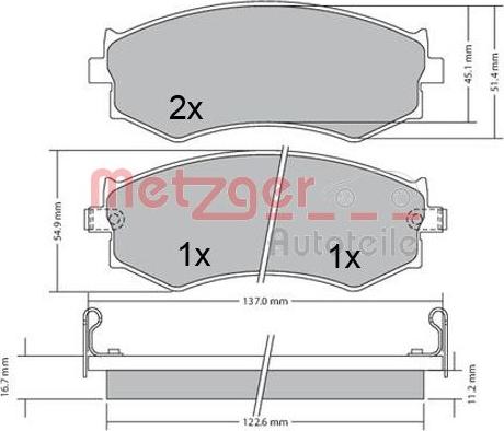 Metzger 1170603 - Kit pastiglie freno, Freno a disco autozon.pro