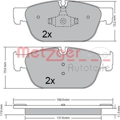 Metzger 1170619 - Kit pastiglie freno, Freno a disco autozon.pro