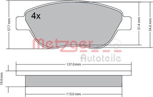 Metzger 1170614 - Kit pastiglie freno, Freno a disco autozon.pro