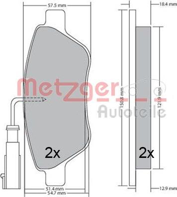 Metzger 1170615 - Kit pastiglie freno, Freno a disco autozon.pro