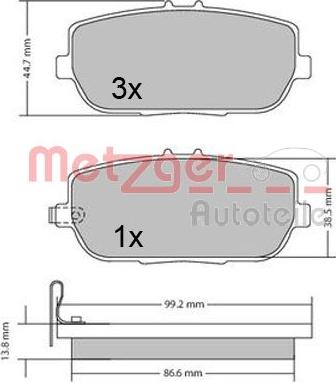 Metzger 1170617 - Kit pastiglie freno, Freno a disco autozon.pro