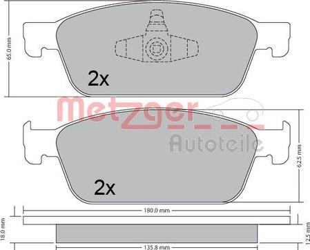 Metzger 1170689 - Kit pastiglie freno, Freno a disco autozon.pro