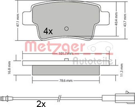 Metzger 1170685 - Kit pastiglie freno, Freno a disco autozon.pro