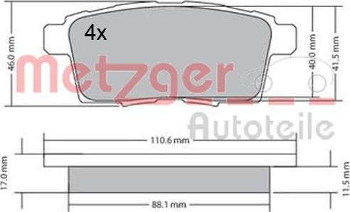 Metzger 1170686 - Kit pastiglie freno, Freno a disco autozon.pro