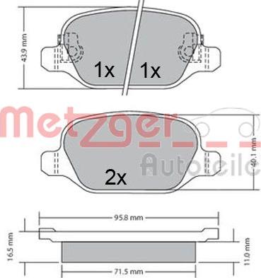 Metzger 1170680 - Kit pastiglie freno, Freno a disco autozon.pro