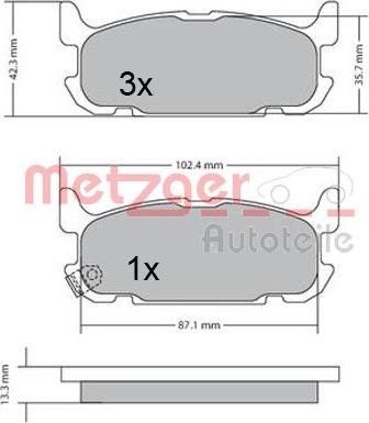 Metzger 1170681 - Kit pastiglie freno, Freno a disco autozon.pro