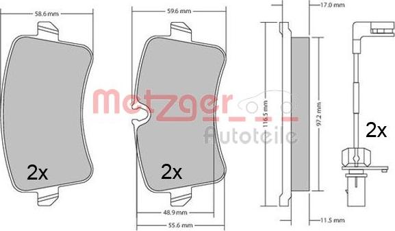 Metzger 1170688 - Kit pastiglie freno, Freno a disco autozon.pro