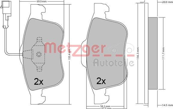 Metzger 1170636 - Kit pastiglie freno, Freno a disco autozon.pro