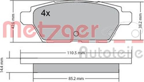 Metzger 1170637 - Kit pastiglie freno, Freno a disco autozon.pro