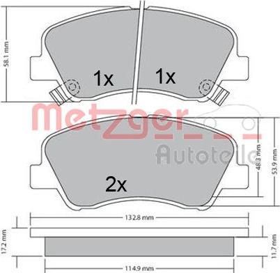 Metzger 1170620 - Kit pastiglie freno, Freno a disco autozon.pro