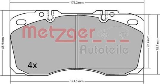 Metzger 1170622 - Kit pastiglie freno, Freno a disco autozon.pro