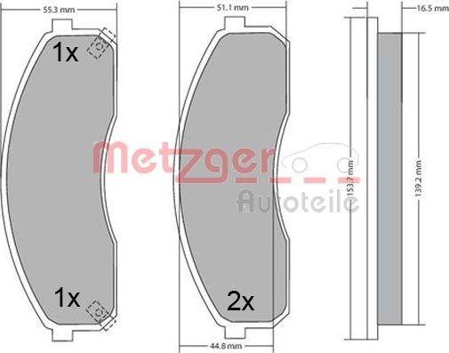 Metzger 1170670 - Kit pastiglie freno, Freno a disco autozon.pro