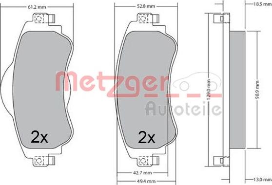 Metzger 1170673 - Kit pastiglie freno, Freno a disco autozon.pro