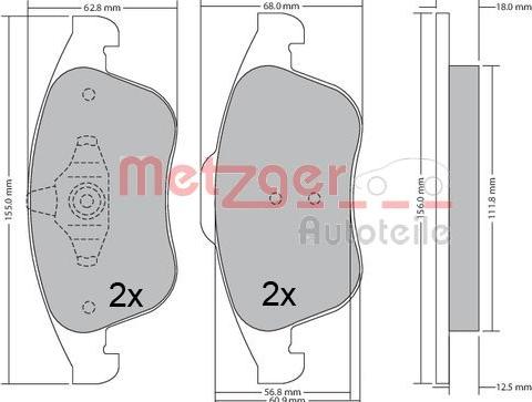 Metzger 1170672 - Kit pastiglie freno, Freno a disco autozon.pro