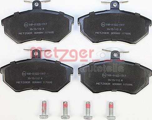 Metzger 1170095 - Kit pastiglie freno, Freno a disco autozon.pro