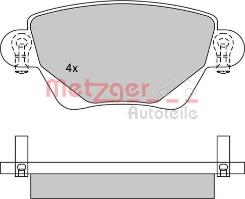 Metzger 1170096 - Kit pastiglie freno, Freno a disco autozon.pro