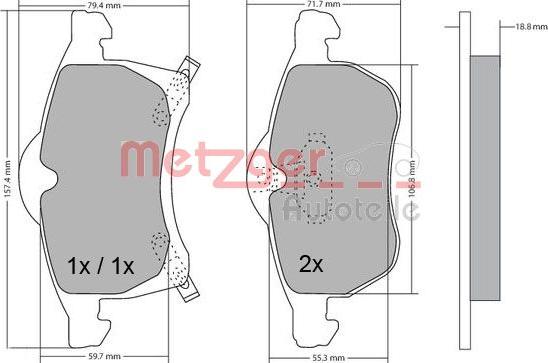 Metzger 1170091 - Kit pastiglie freno, Freno a disco autozon.pro