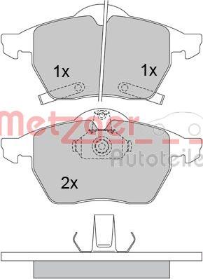 Metzger 1170098 - Kit pastiglie freno, Freno a disco autozon.pro