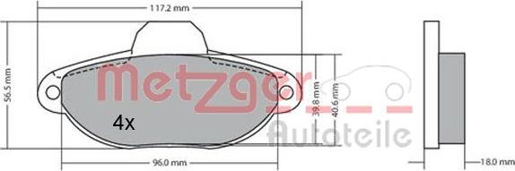 Metzger 1170044 - Kit pastiglie freno, Freno a disco autozon.pro