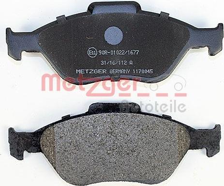 Metzger 1170045 - Kit pastiglie freno, Freno a disco autozon.pro