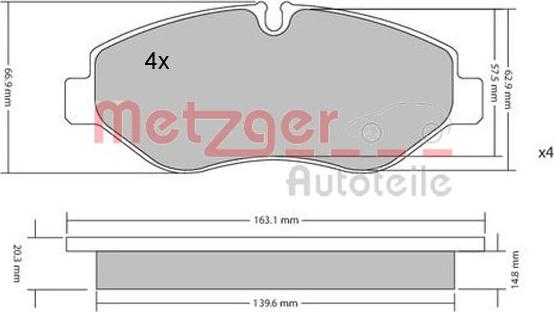 Metzger 1170040 - Kit pastiglie freno, Freno a disco autozon.pro