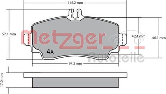 Metzger 1170041 - Kit pastiglie freno, Freno a disco autozon.pro