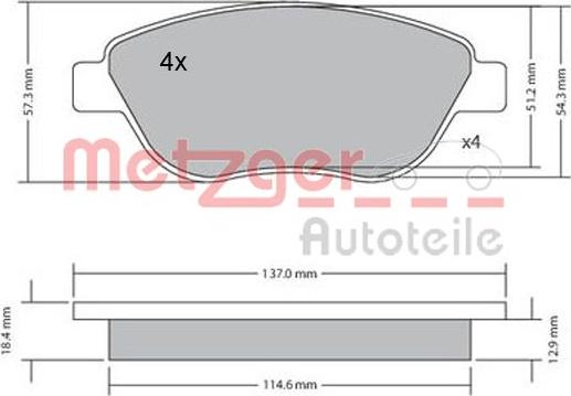 Metzger 1170048 - Kit pastiglie freno, Freno a disco autozon.pro