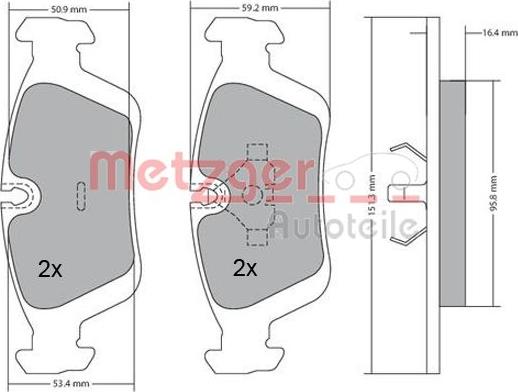 Metzger 1170043 - Kit pastiglie freno, Freno a disco autozon.pro