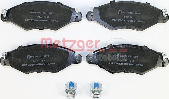 Metzger 1170059 - Kit pastiglie freno, Freno a disco autozon.pro