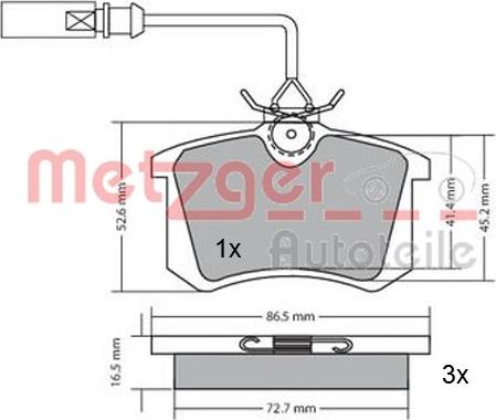 Metzger 1170054 - Kit pastiglie freno, Freno a disco autozon.pro