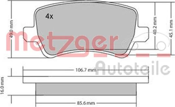 Metzger 1170056 - Kit pastiglie freno, Freno a disco autozon.pro