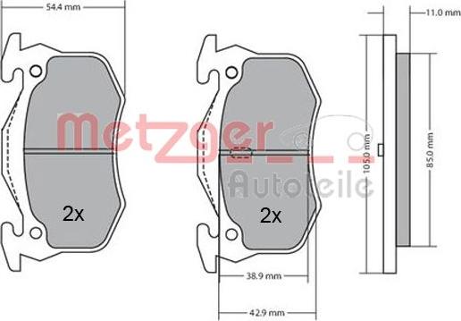 Metzger 1170050 - Kit pastiglie freno, Freno a disco autozon.pro