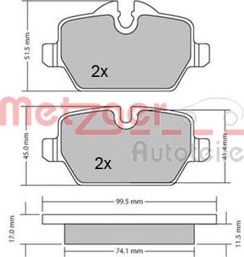 Metzger 1170052 - Kit pastiglie freno, Freno a disco autozon.pro